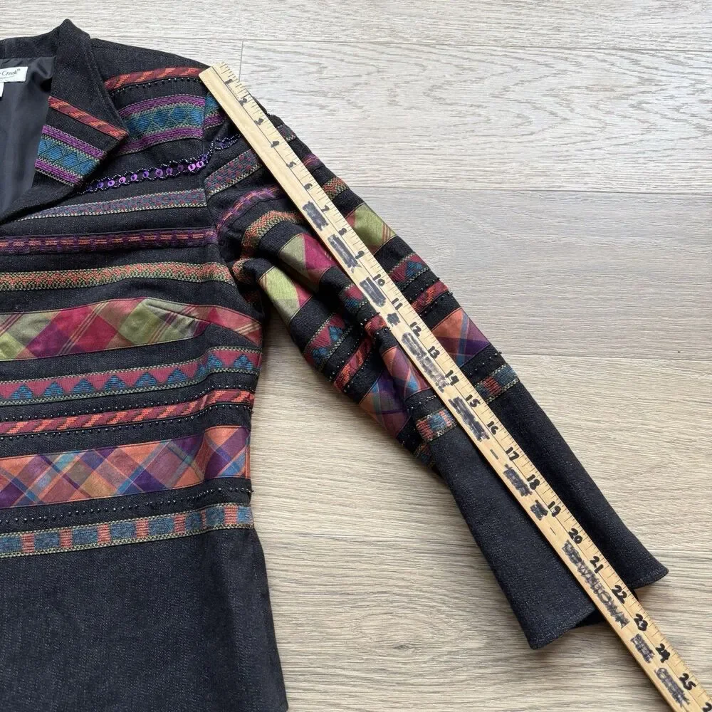 Coldwater Creek Jacket  Women P10 Aztec Embroidered Beaded Blazer Topper Vtg - Picture 5 of 12